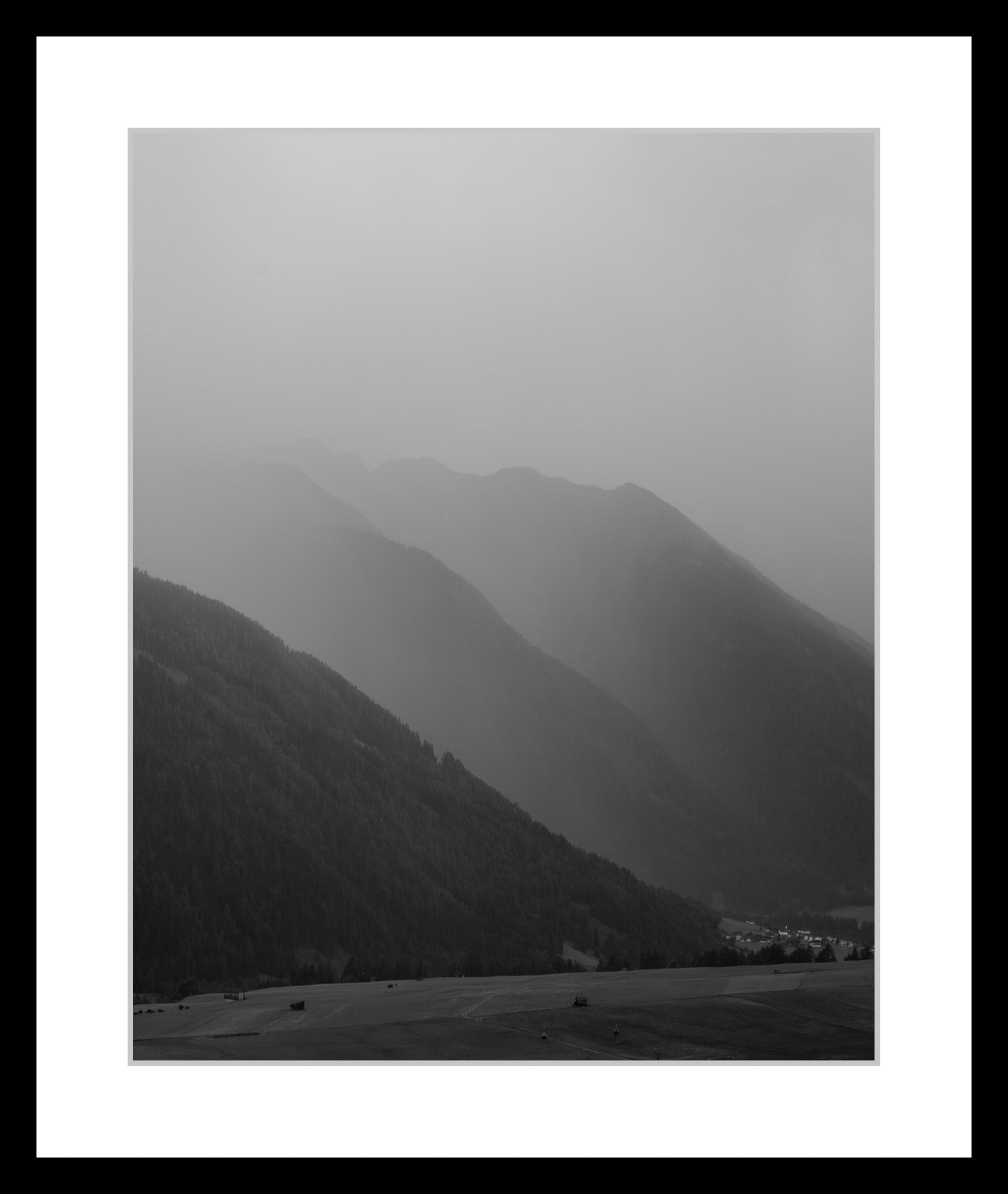 Black and white photograph of a mountain  formations in the High Tauern Alps from the series High Tauern. The Zone Studies IX by Ziggy Kanczukowski