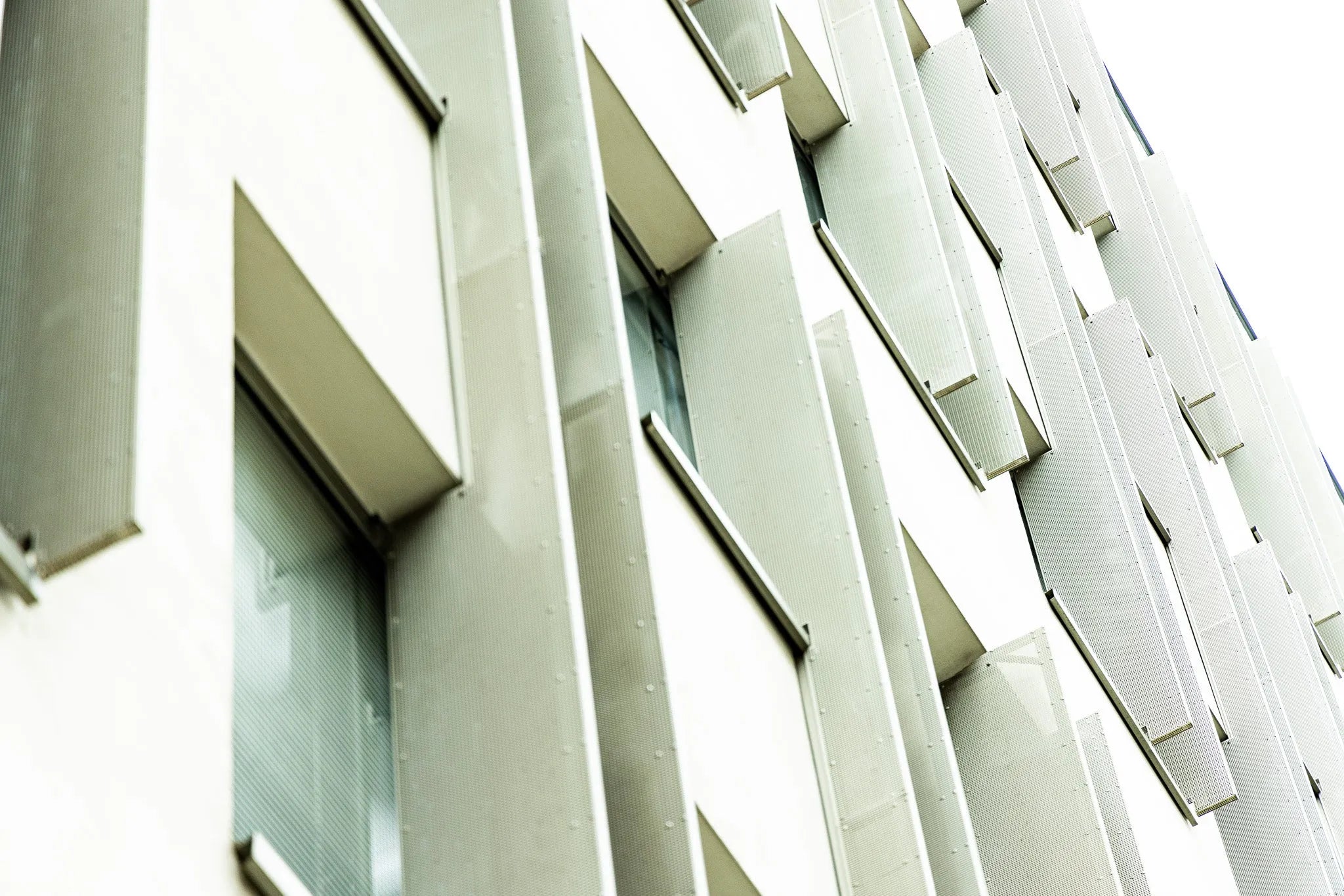 Fine art photography Structure 01 by Ziggy Kańczukowski featuring a close-up of a modern architectural design characterized by geometric shapes.